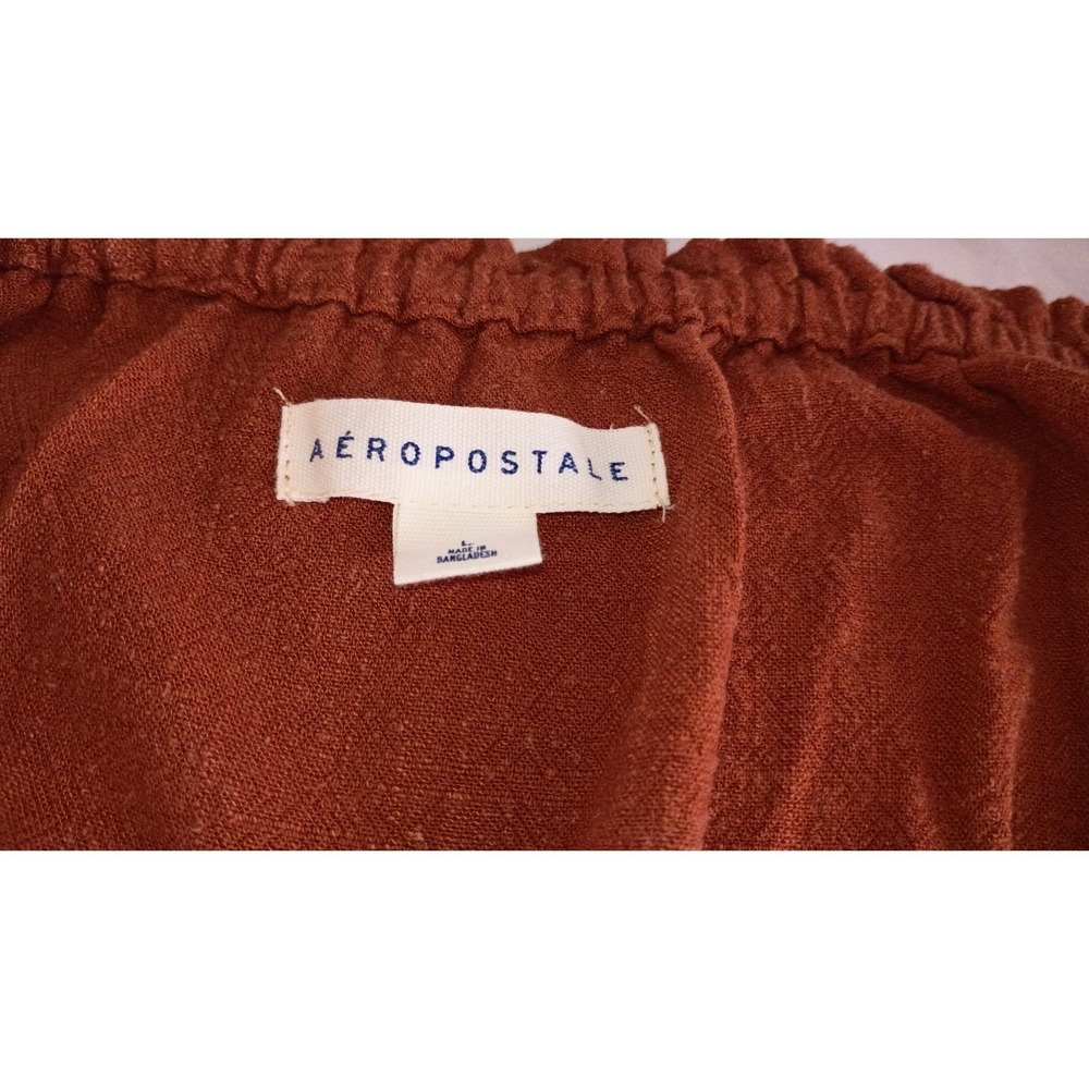 Cozy Autumn Burnt Orange Peasant Dress Fairycore Whimsy Mini Dress Large - Picture 5 of 5